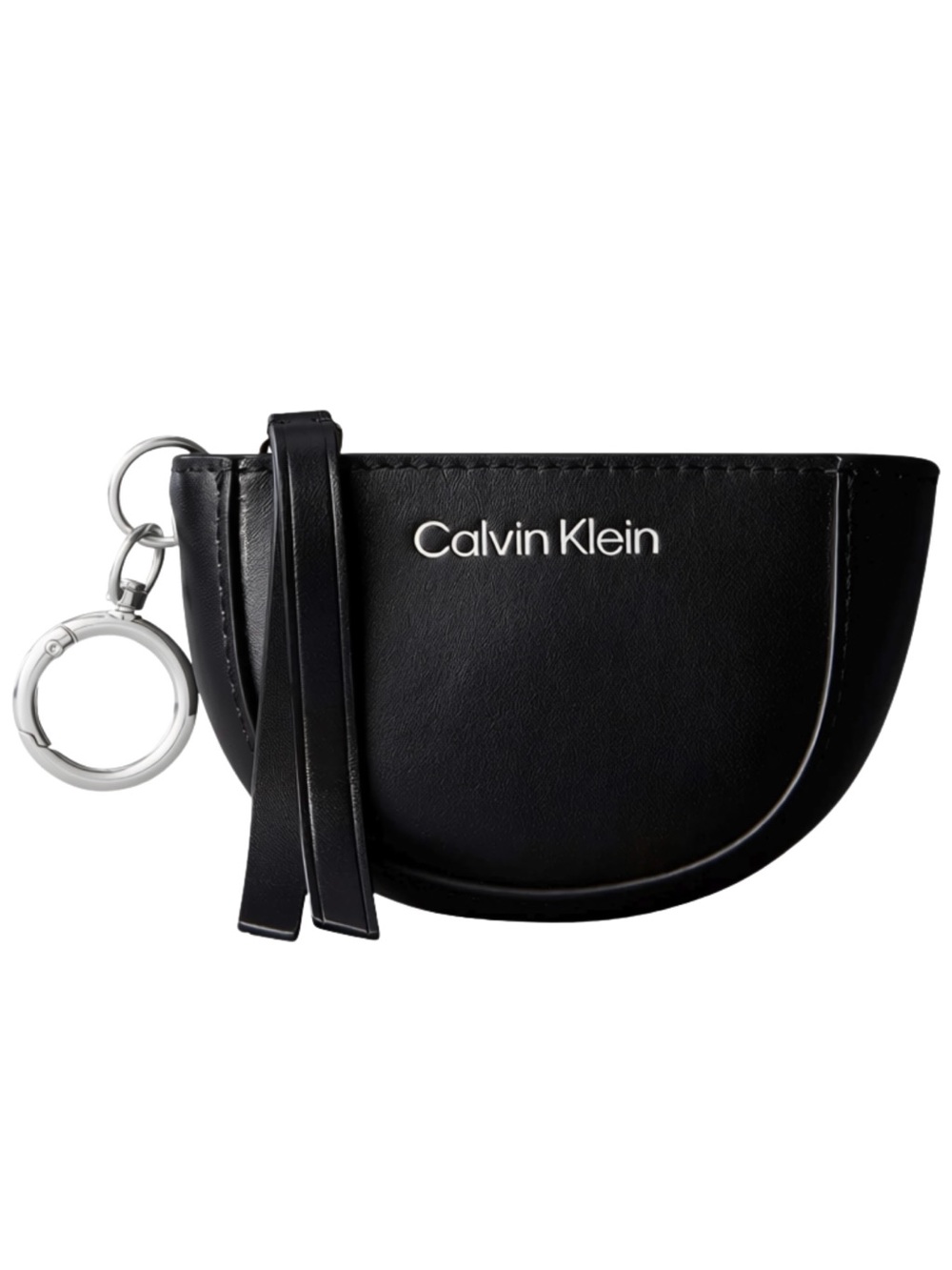 Calvin Klein Black/Silver Embossed Mini Pouch Bag Charm